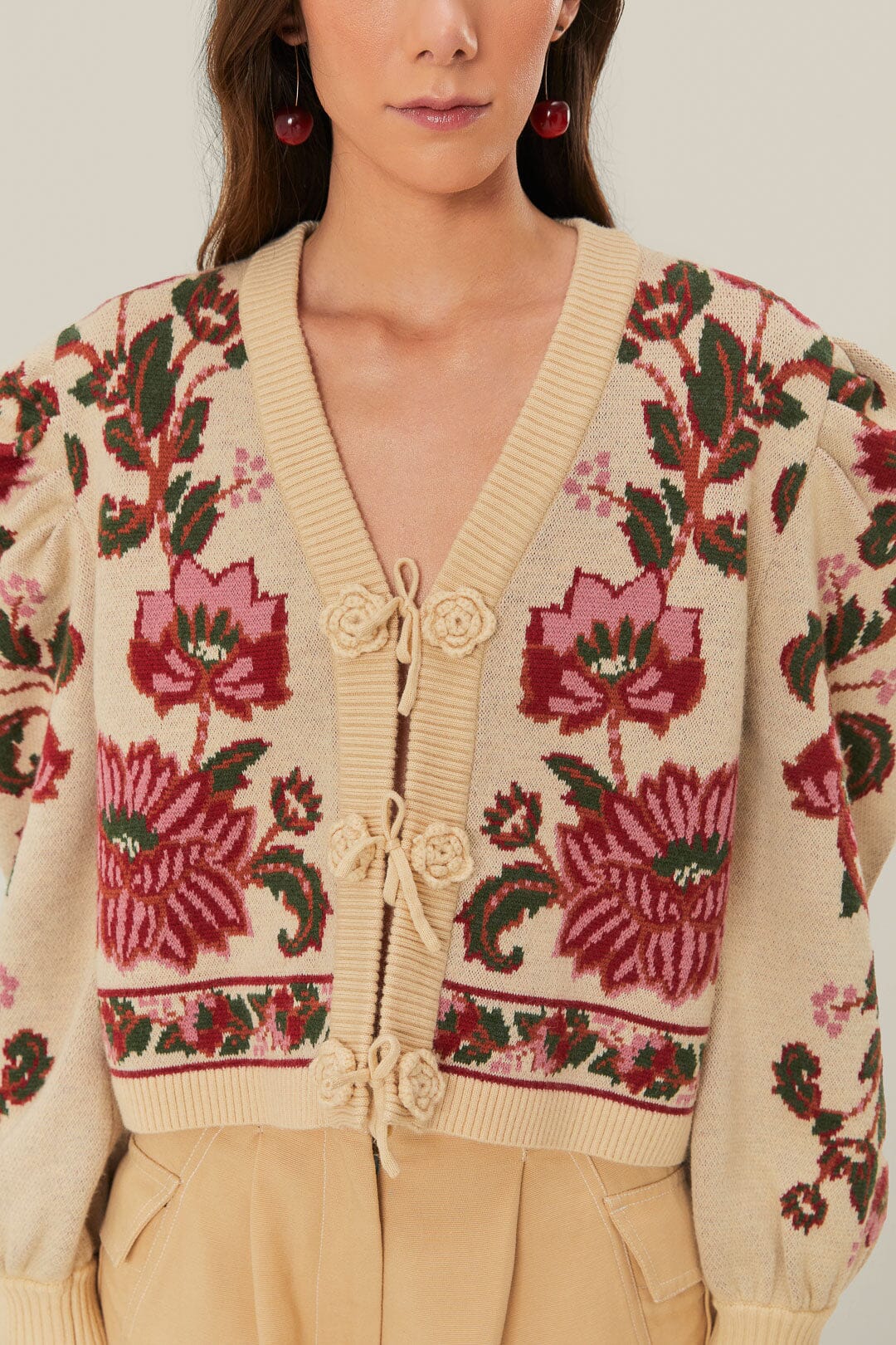 Cardigan Ravenala en maille - Beige