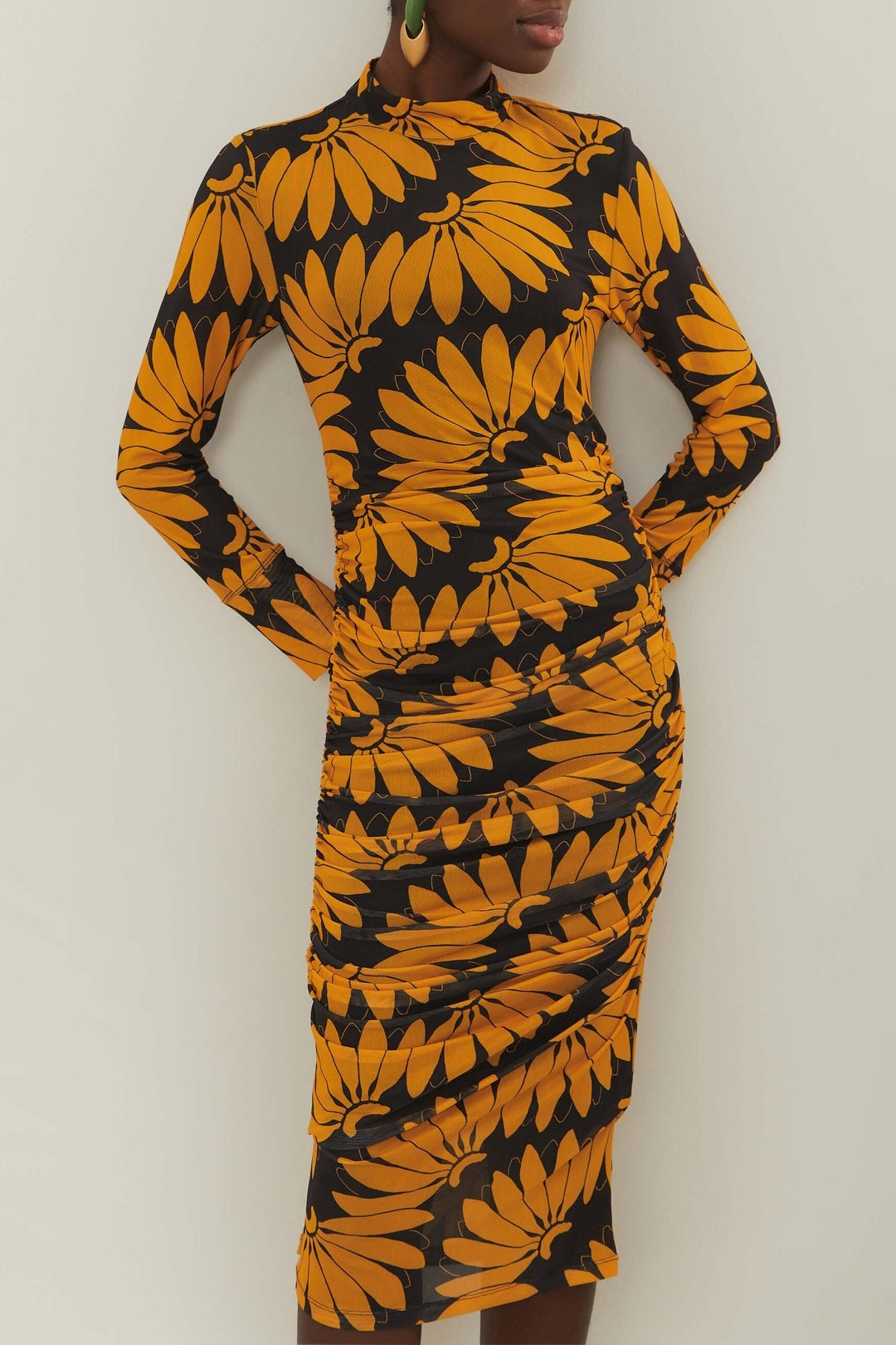 Robe midi Copacabanana en tulle - Jaune