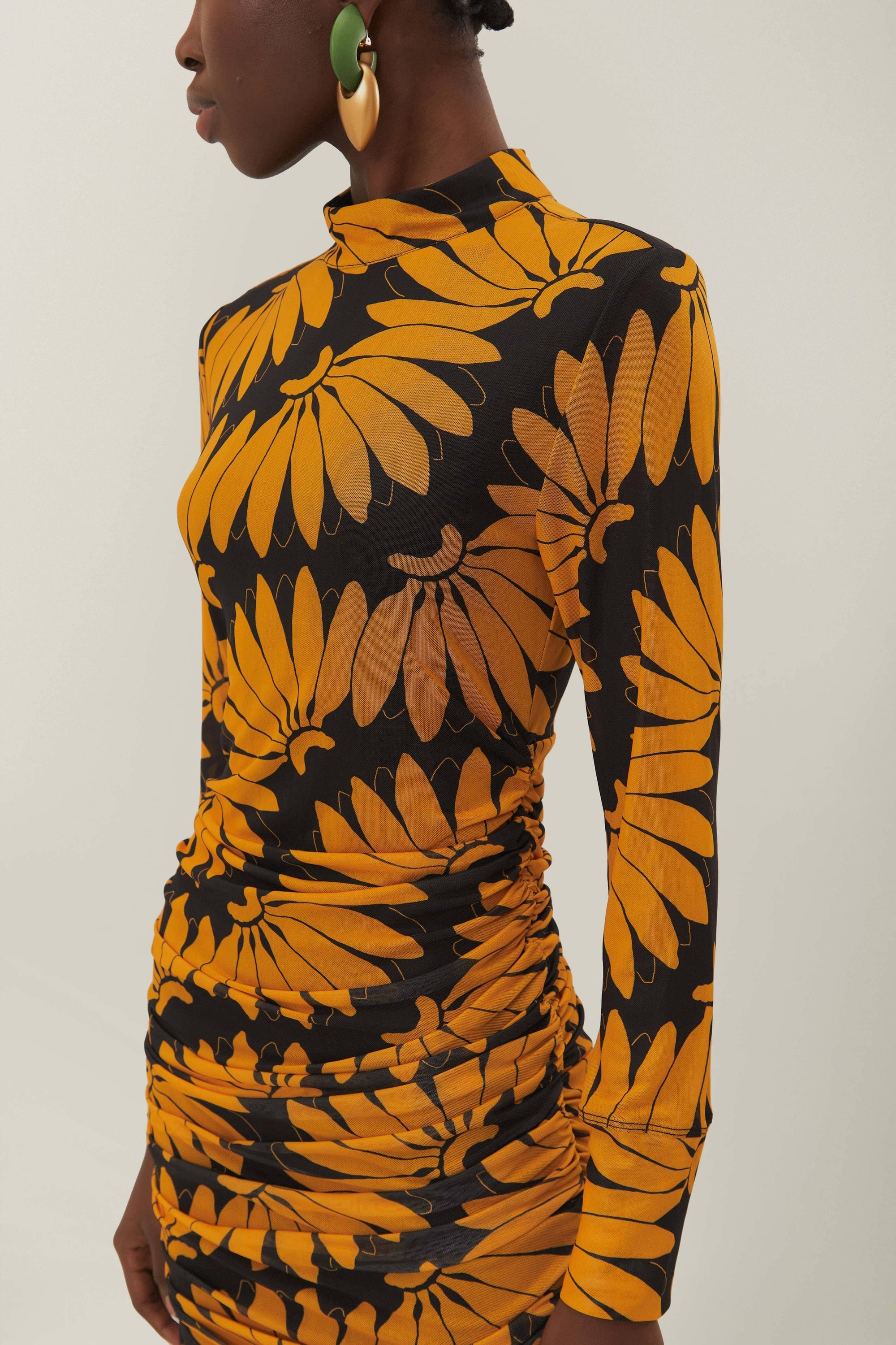 Robe midi Copacabanana en tulle - Jaune