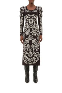 Robe midi Cashew Mandala - Noir