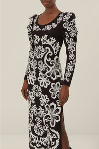 DJV_Cashew Mandala Black Robes midi - Cashew Mandala Black
