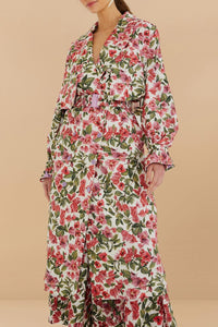 MEDIA OFF LINE_Trench-coat oversize Bouganvillea en coton - Rouge