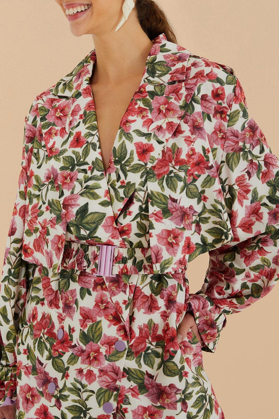 MEDIA OFF LINE_Trench-coat oversize Bouganvillea en coton - Rouge