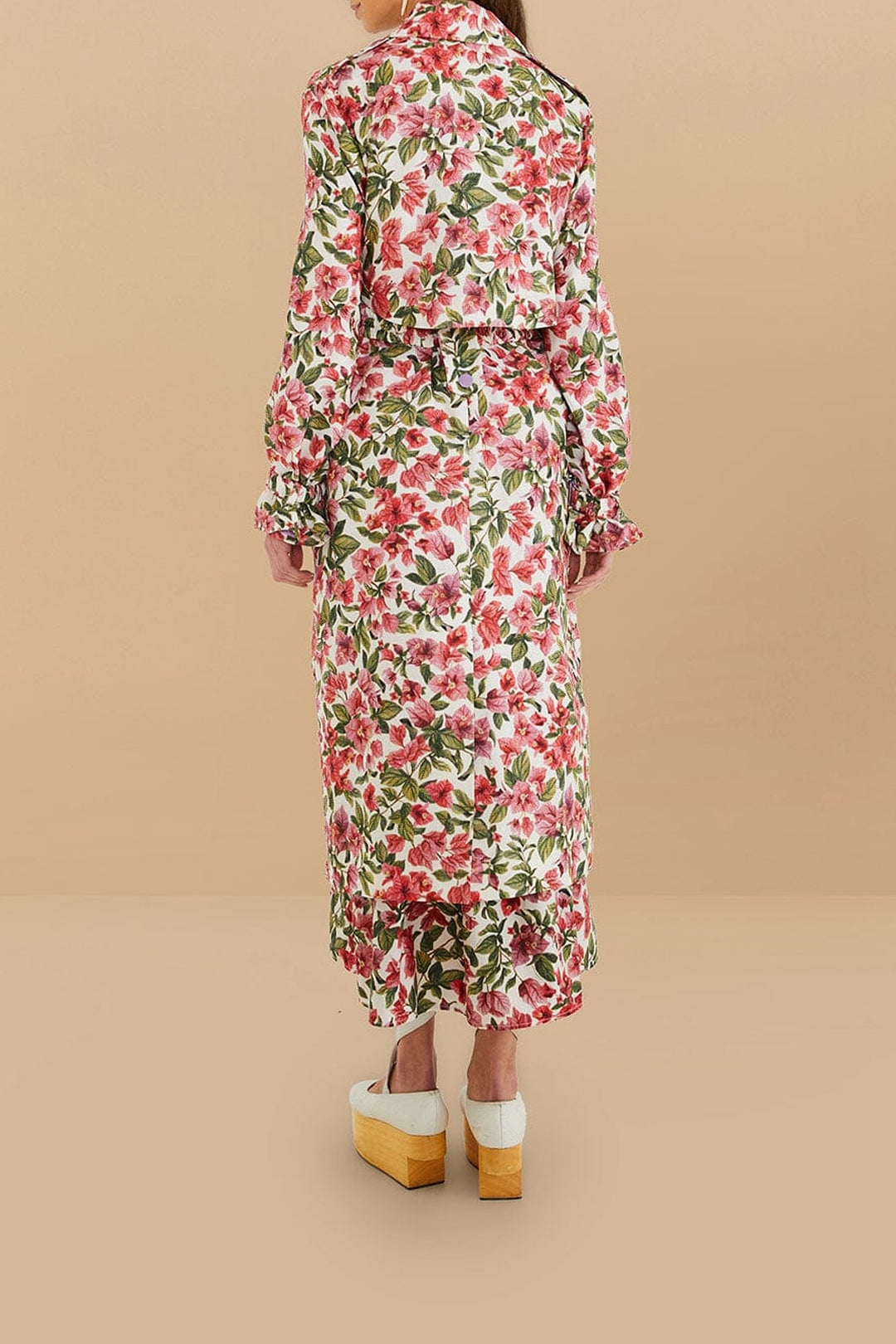 MEDIA OFF LINE_Trench-coat oversize Bouganvillea en coton - Rouge