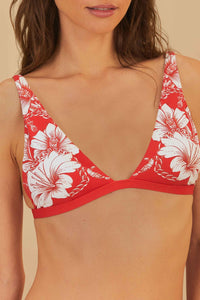 Haut de bikini Floral Chains - Rouge