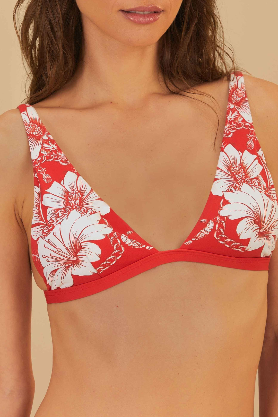 Haut de bikini Floral Chains - Rouge