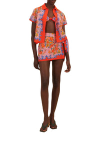 Jupe courte Sicily en coton - Orange