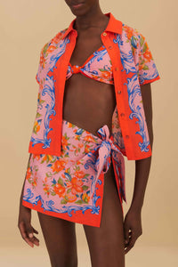 Jupe courte Sicily en coton - Orange