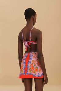 Sicily short cotton skirt - Orange