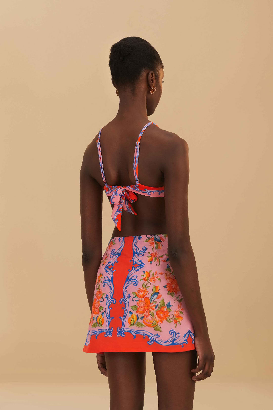 Sicily short cotton skirt - Orange