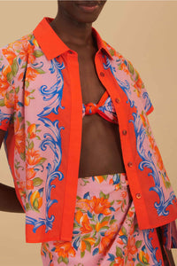 Chemise Sicily à manches courtes en coton - Orange