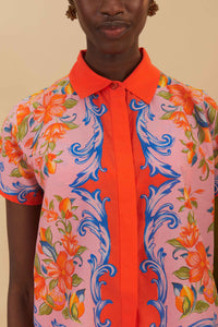 Chemise Sicily à manches courtes en coton - Orange