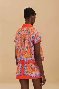 Chemise Sicily à manches courtes en coton - Orange