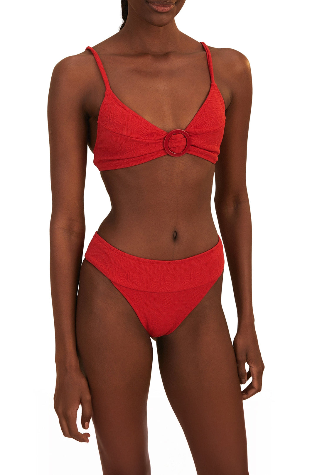 Haut de bikini ceinturé - Rouge