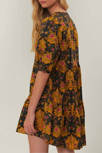 Floral Black Robe courte - Floral Black