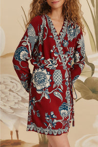 Robe courte Tropical Landing - Rouge