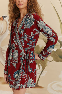 Robe courte Tropical Landing - Rouge