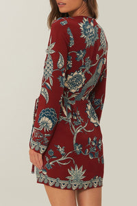 Robe courte Tropical Landing - Rouge