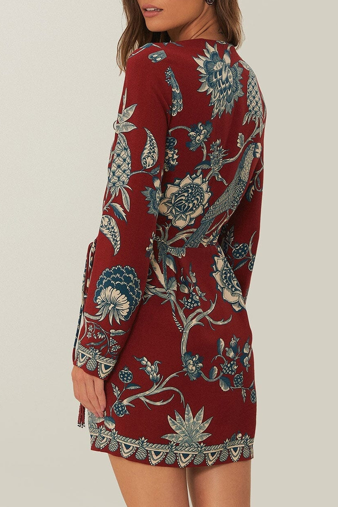 Robe courte Tropical Landing - Rouge