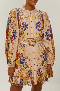 Robe courte Beauty Bouquet en coton - Rose
