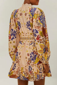 Robe courte Beauty Bouquet en coton - Rose