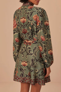 DJV_Arabesque Floral Green Robes courtes - Arabesque Floral Green