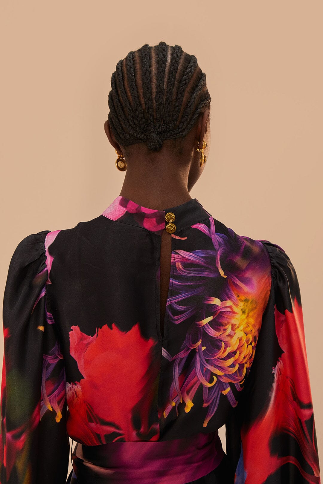DJV_Blurry Floral Black Robes courtes - Blurry Floral Black