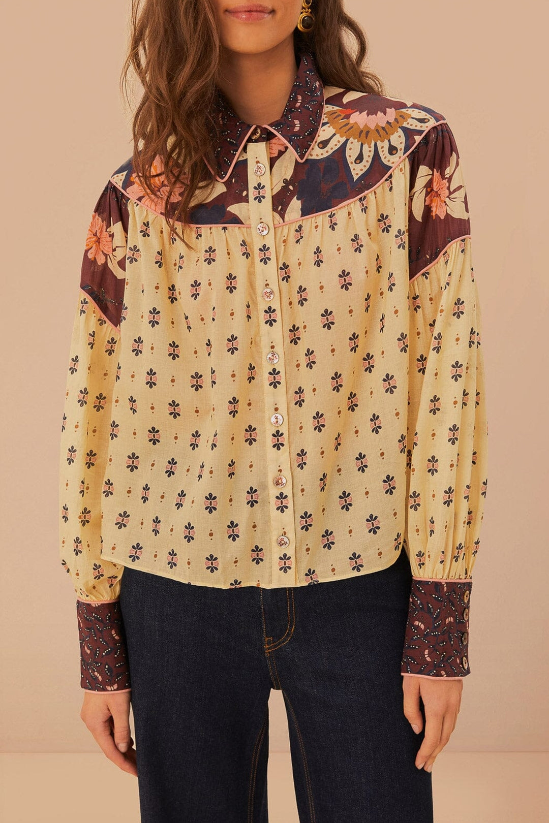 Blouse Ainika Chill en coton - Beige