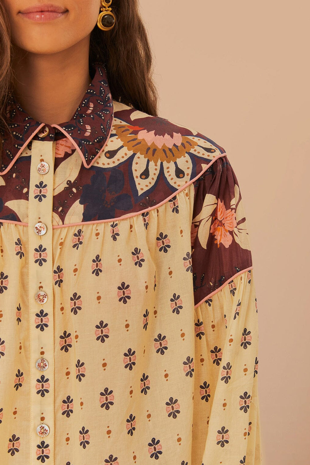 Blouse Ainika Chill en coton - Beige