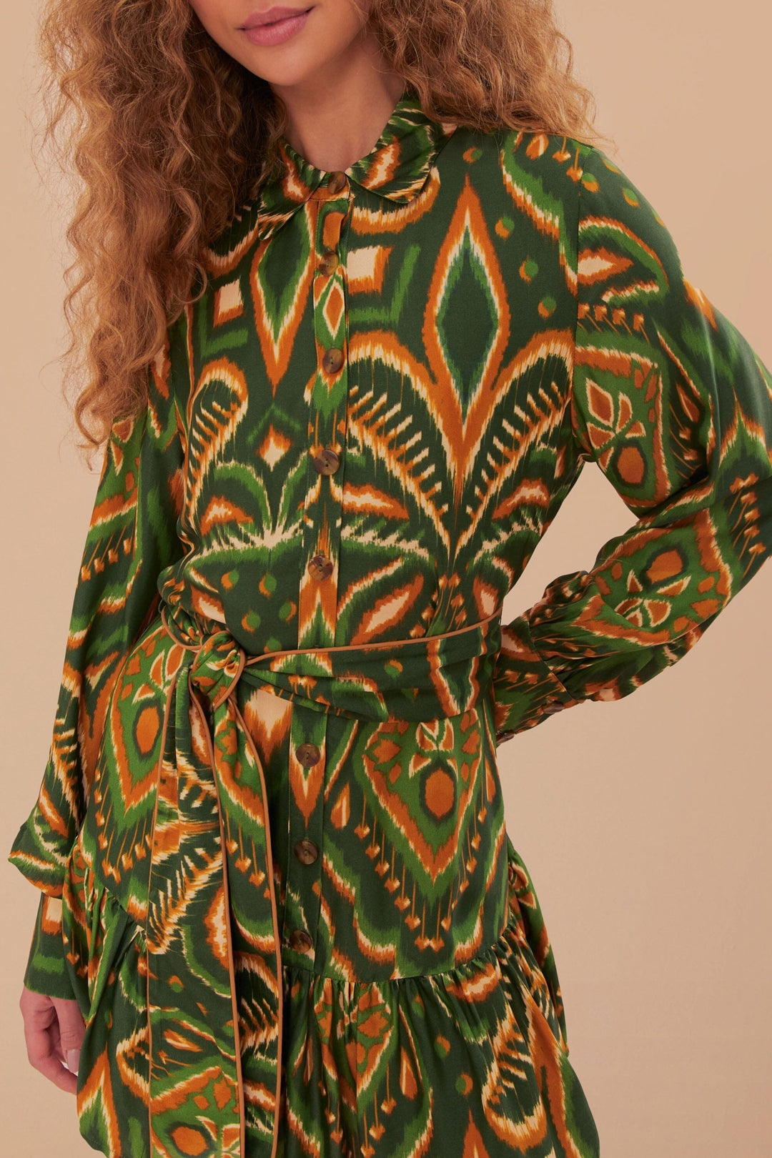 MEDIA OFF LINE_Robe courte Ikat Ananas - Vert