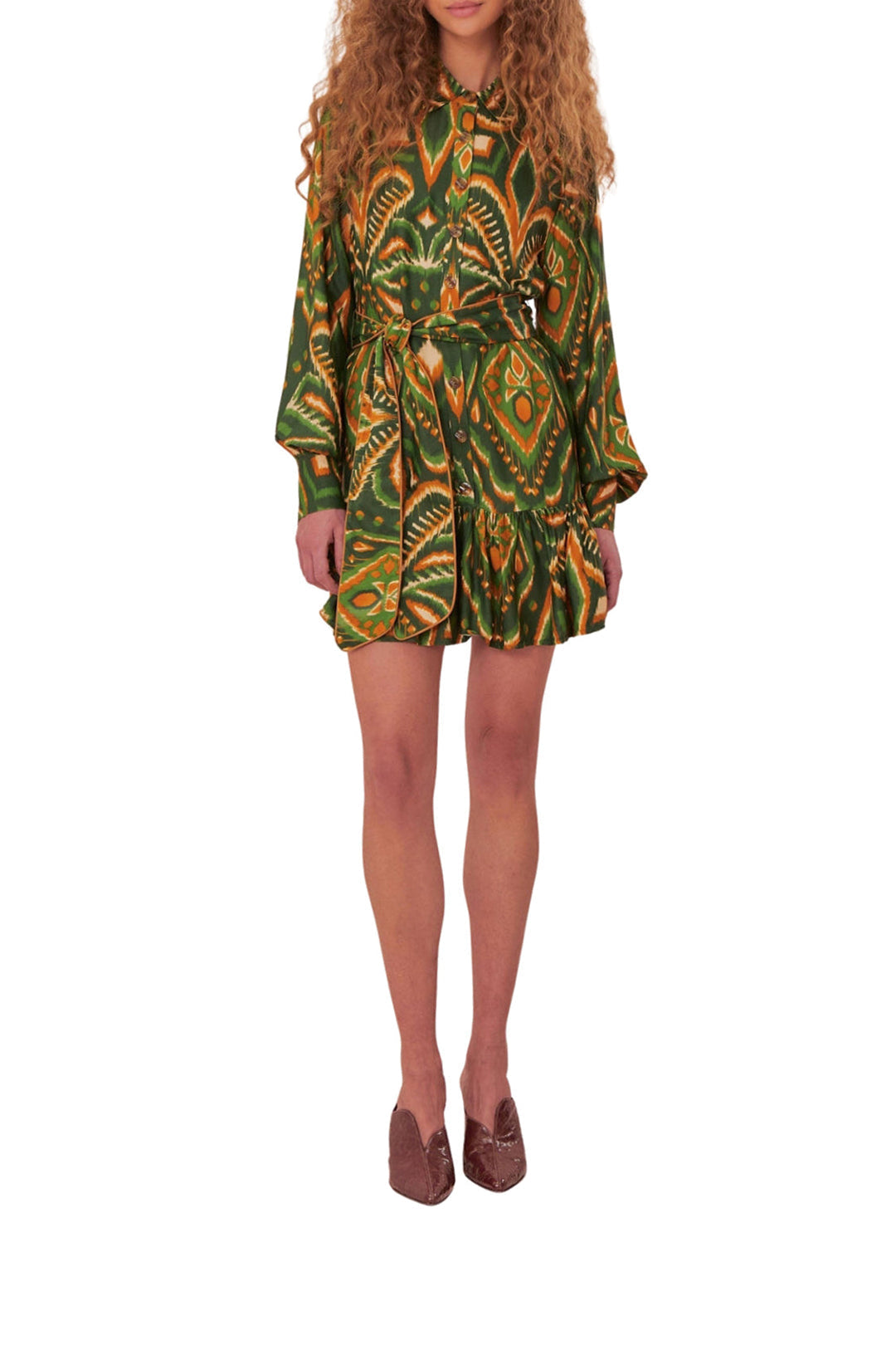 MEDIA OFF LINE_Robe courte Ikat Ananas - Vert