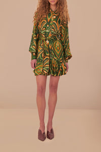 MEDIA OFF LINE_Robe courte Ikat Ananas - Vert