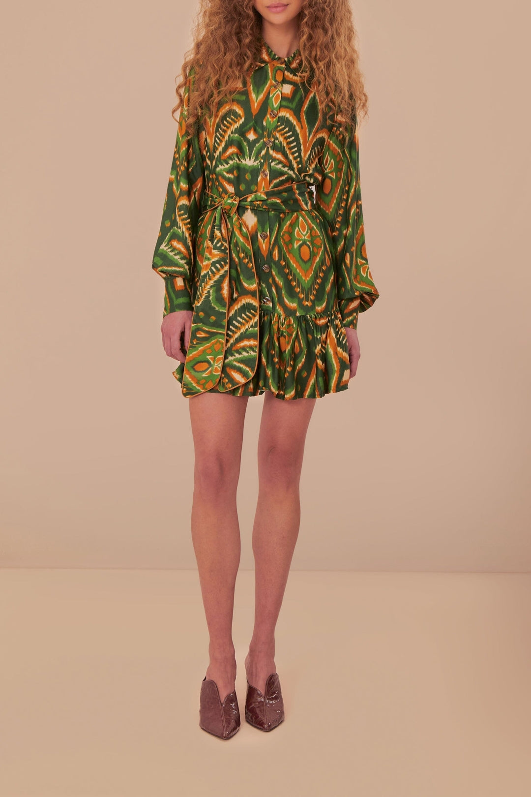 MEDIA OFF LINE_Robe courte Ikat Ananas - Vert