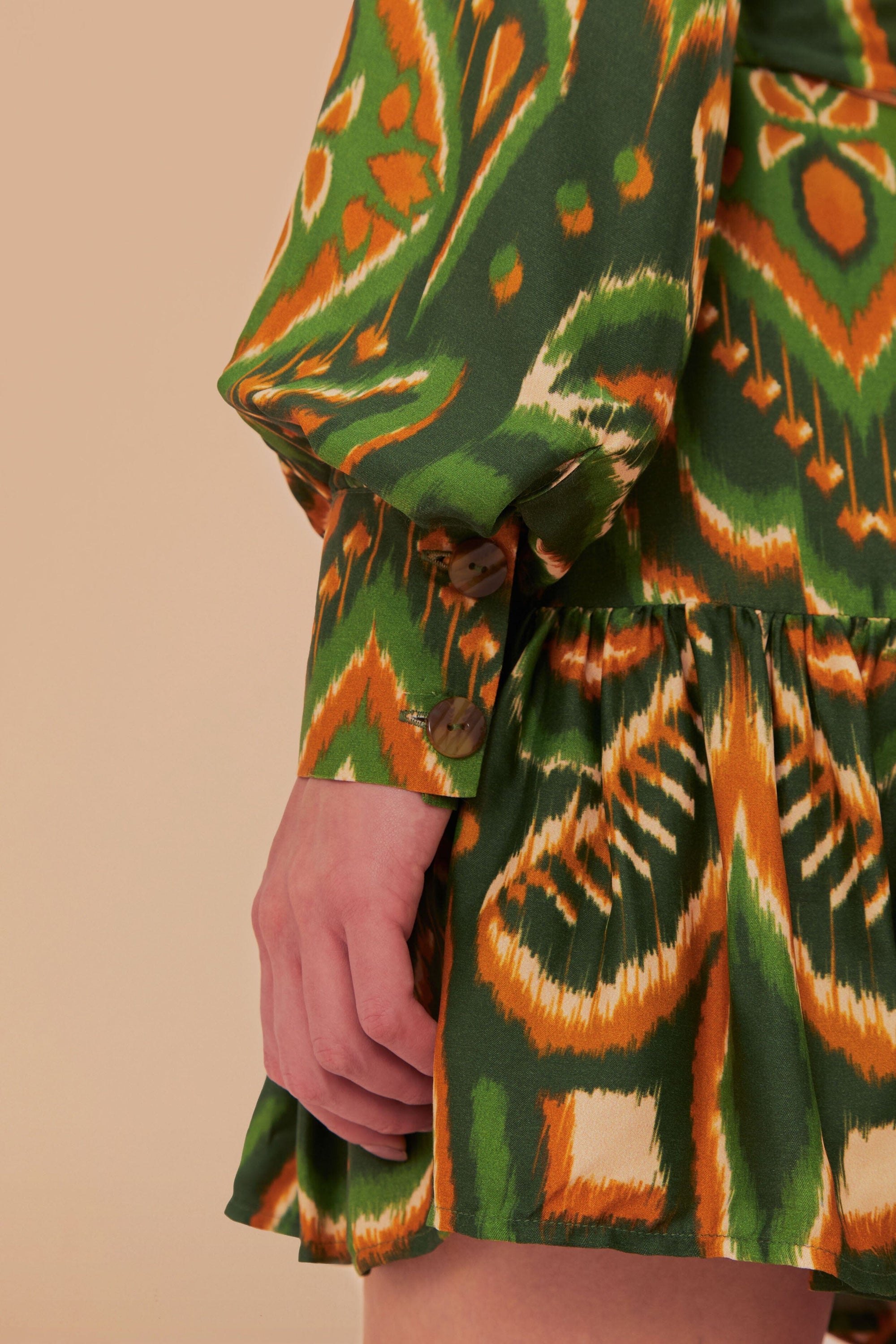 MEDIA OFF LINE_Robe courte Ikat Ananas - Vert