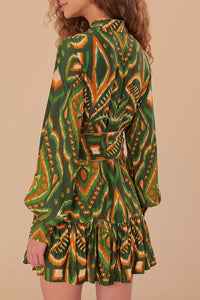 MEDIA OFF LINE_Robe courte Ikat Ananas - Vert
