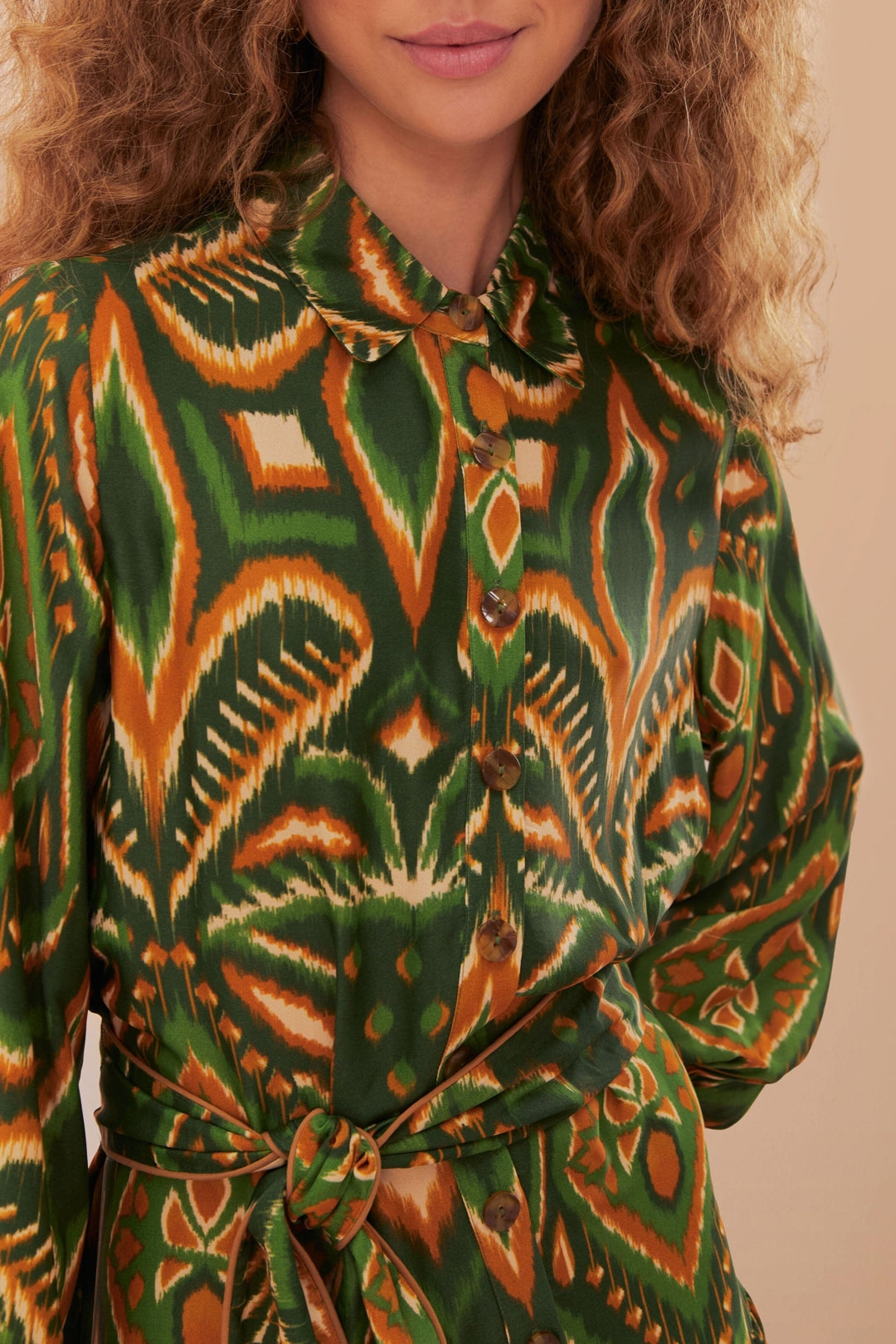 MEDIA OFF LINE_Robe courte Ikat Ananas - Vert