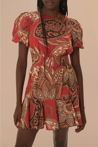 DJV_Leopard Paisley Burgundy Robes courtes - Leopard Paisley Burgundy