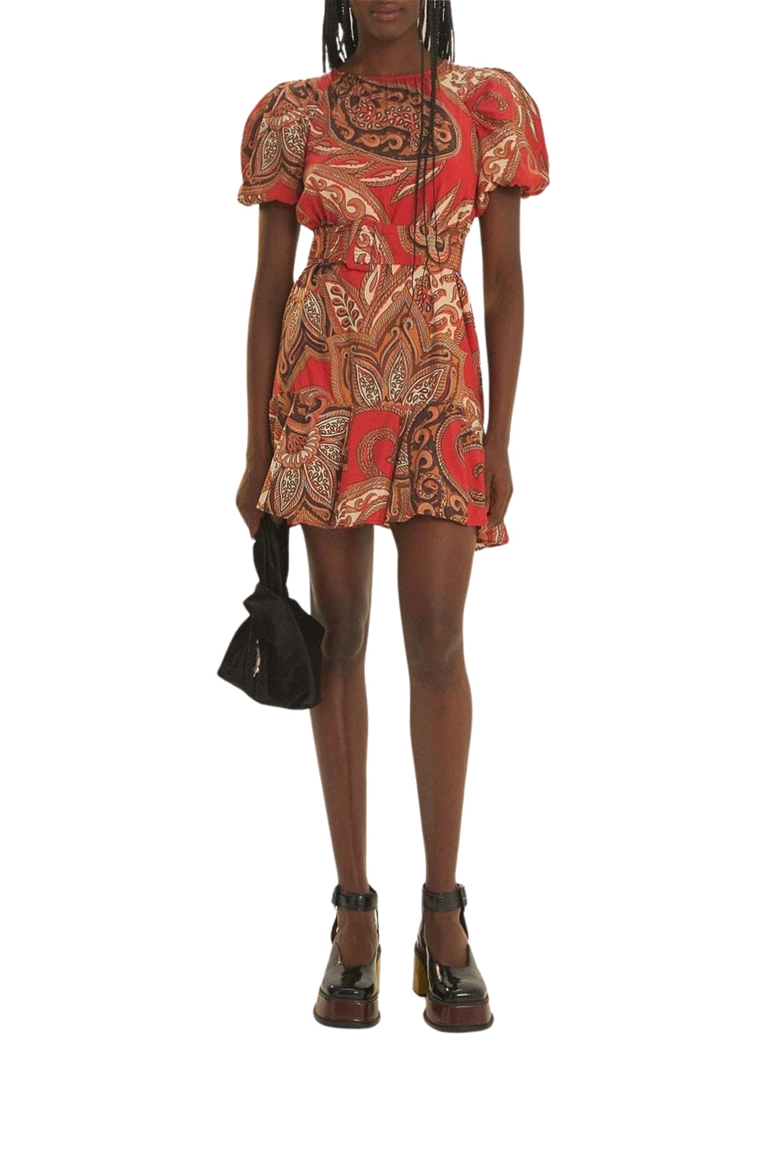 DJV_Leopard Paisley Burgundy Robes courtes - Leopard Paisley Burgundy