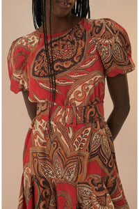 DJV_Leopard Paisley Burgundy Robes courtes - Leopard Paisley Burgundy