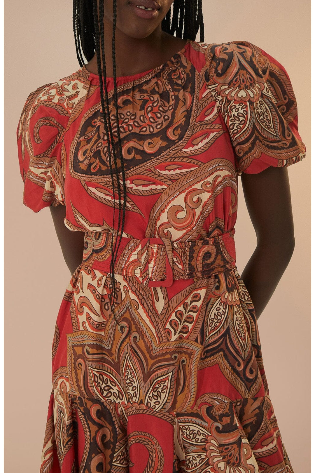 DJV_Leopard Paisley Burgundy Robes courtes - Leopard Paisley Burgundy