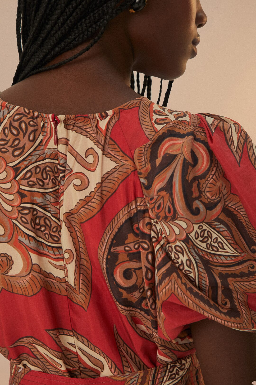 DJV_Leopard Paisley Burgundy Robes courtes - Leopard Paisley Burgundy