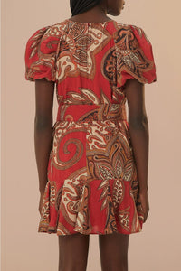DJV_Leopard Paisley Burgundy Robes courtes - Leopard Paisley Burgundy