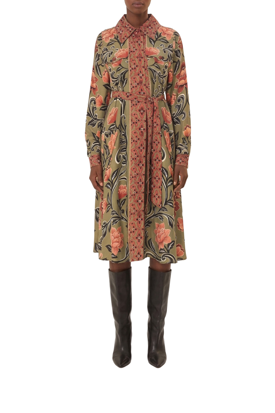 DJV_Arabesque Floral Green Robes midi - Arabesque Floral Green
