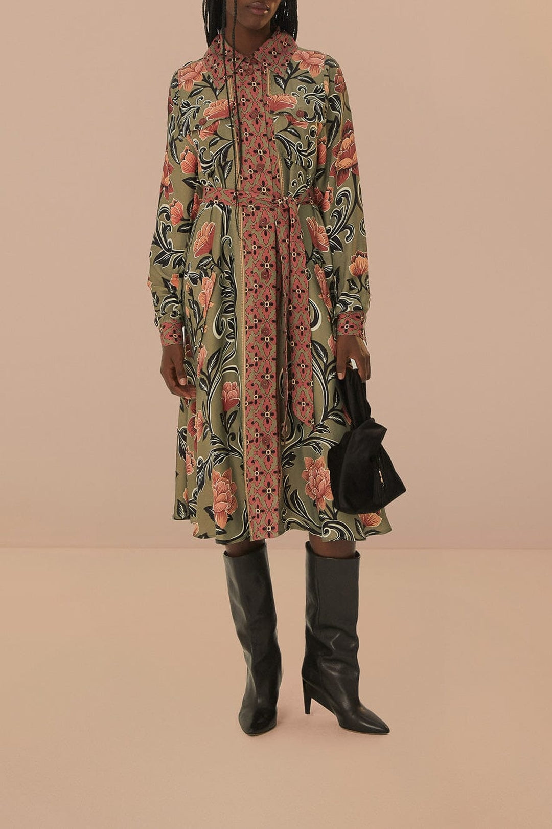 DJV_Arabesque Floral Green Robes midi - Arabesque Floral Green