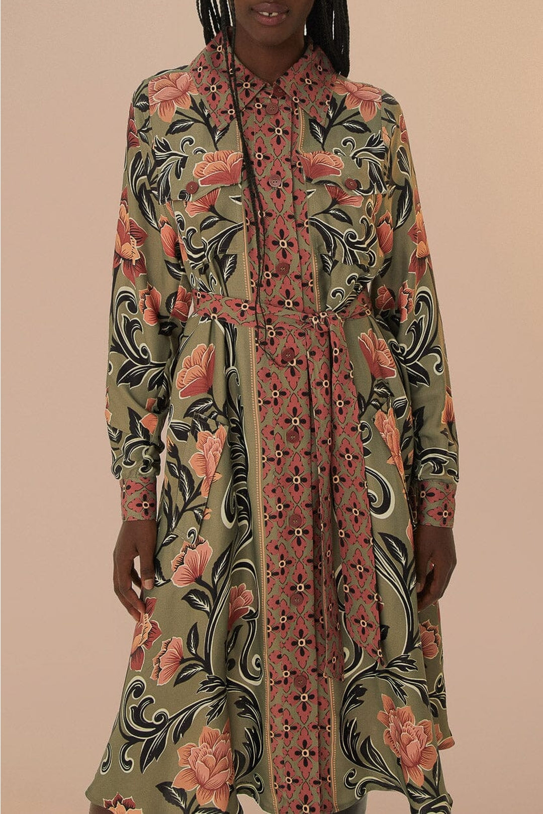 DJV_Arabesque Floral Green Robes midi - Arabesque Floral Green