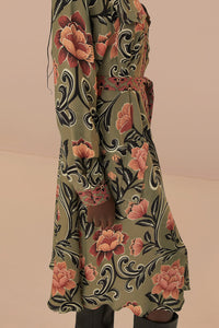 DJV_Arabesque Floral Green Robes midi - Arabesque Floral Green