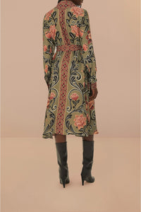 DJV_Arabesque Floral Green Robes midi - Arabesque Floral Green