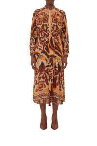 DJV_Toucans Scarf Cream Robes midi - Toucans Scarf Cream