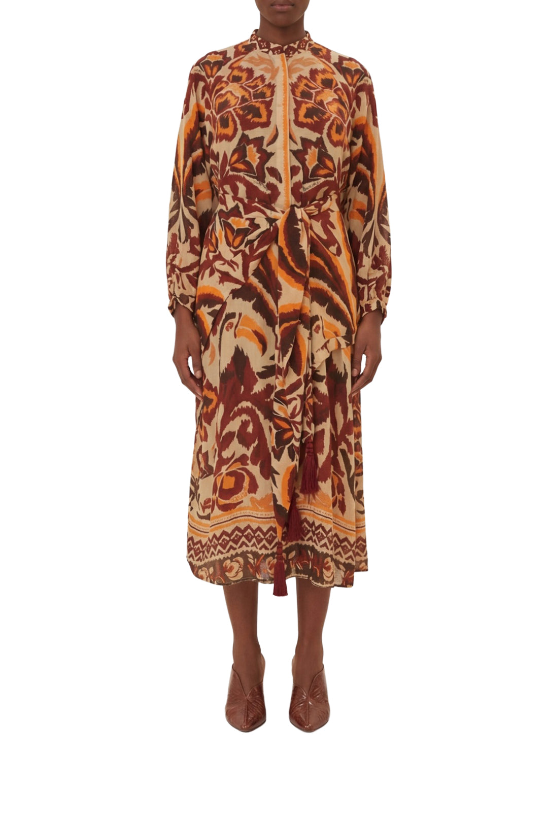 DJV_Toucans Scarf Cream Robes midi - Toucans Scarf Cream