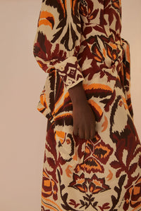 DJV_Toucans Scarf Cream Robes midi - Toucans Scarf Cream